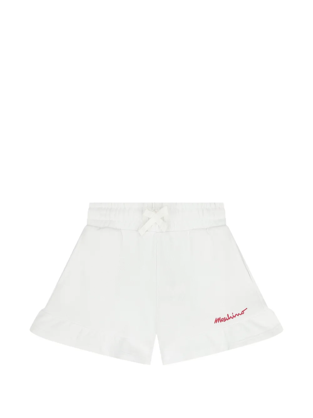 Moschino Kids ruffle signature shorts - Bianco
