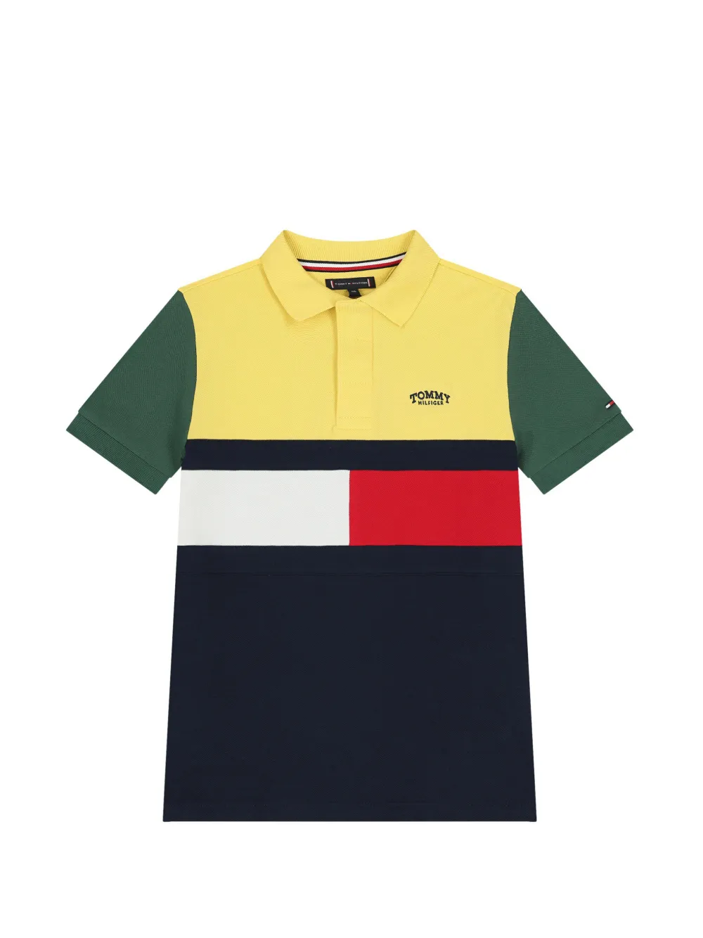 Tommy Hilfiger Junior Polo con design color-block - Blu