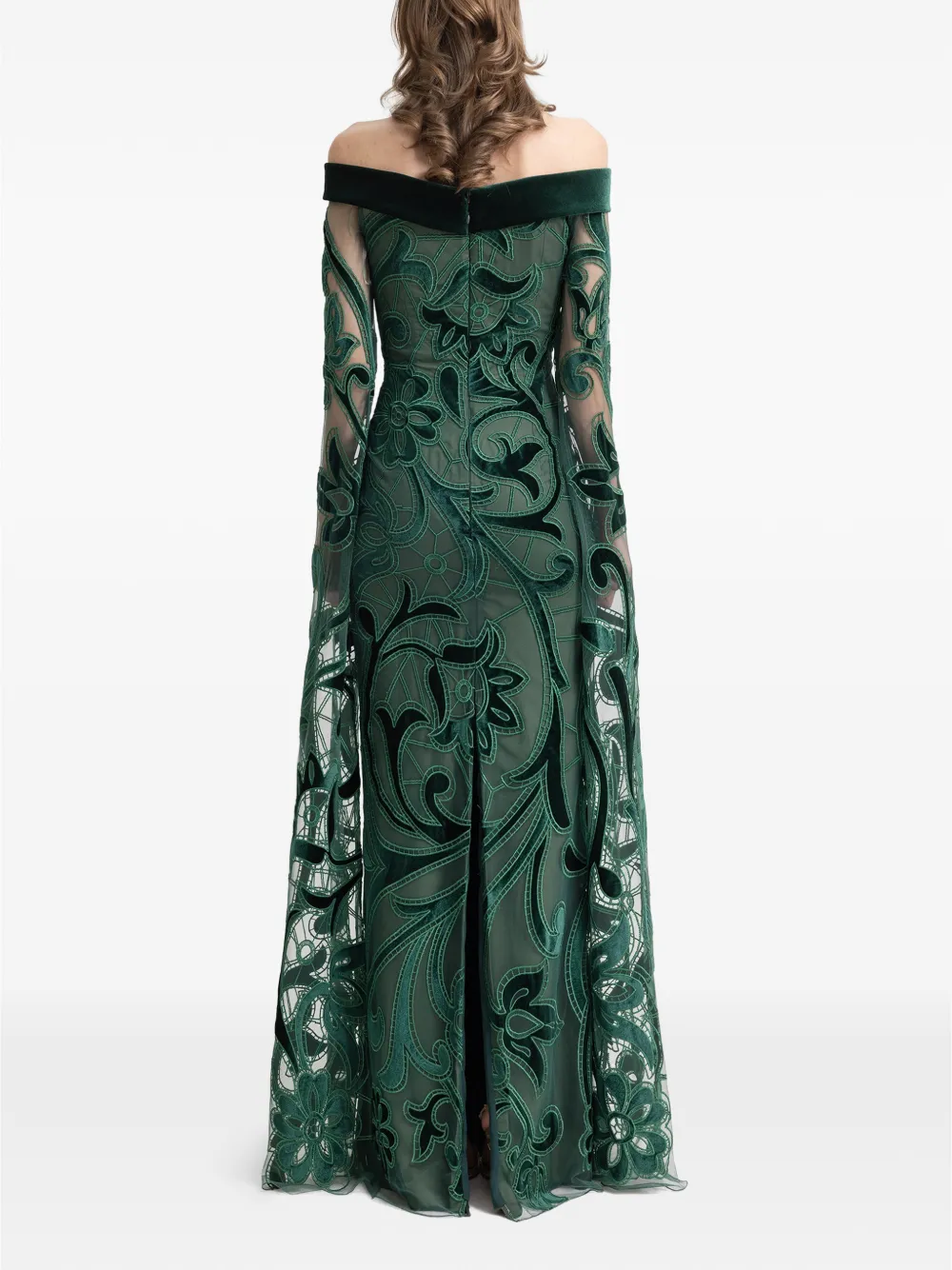 Gemy Maalouf Off-shoulder maxi-jurk Groen