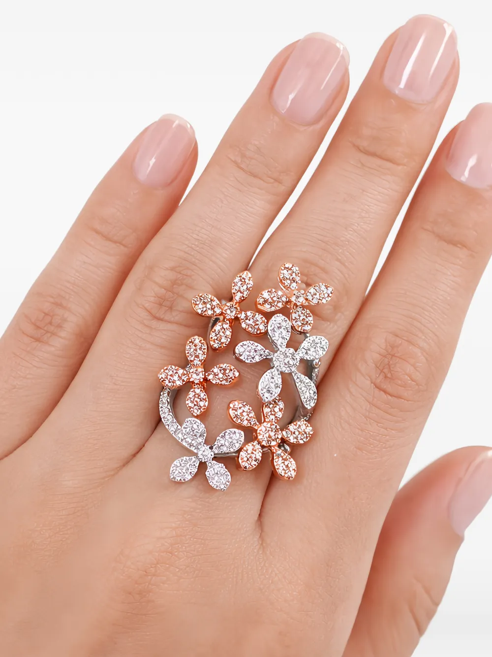 Floral-Motif Diamond Ring