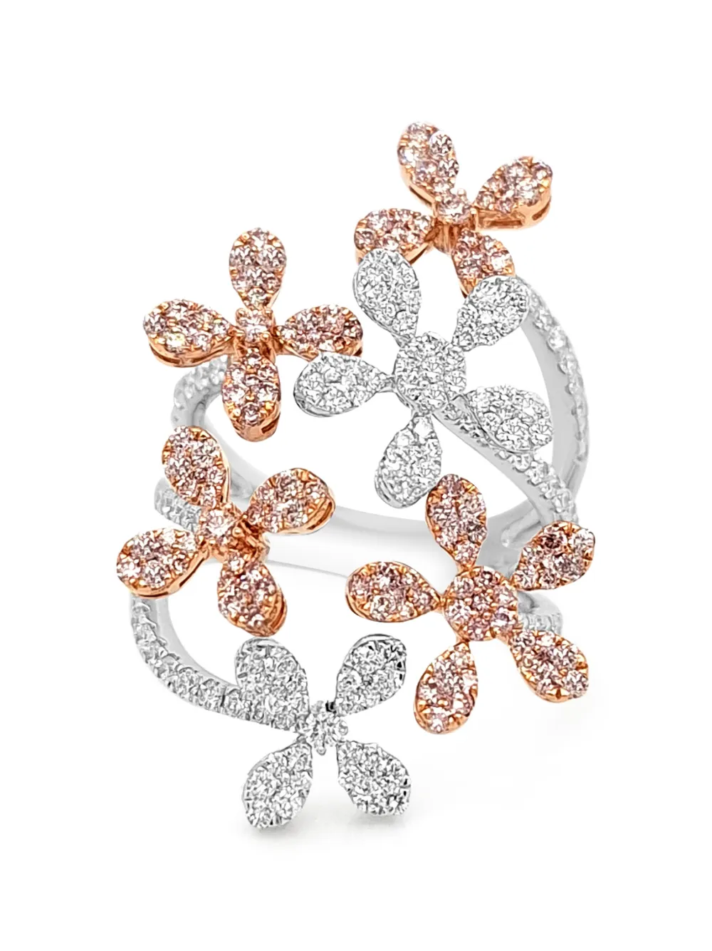 HYT Jewelry floral-motif diamond ring - Argento