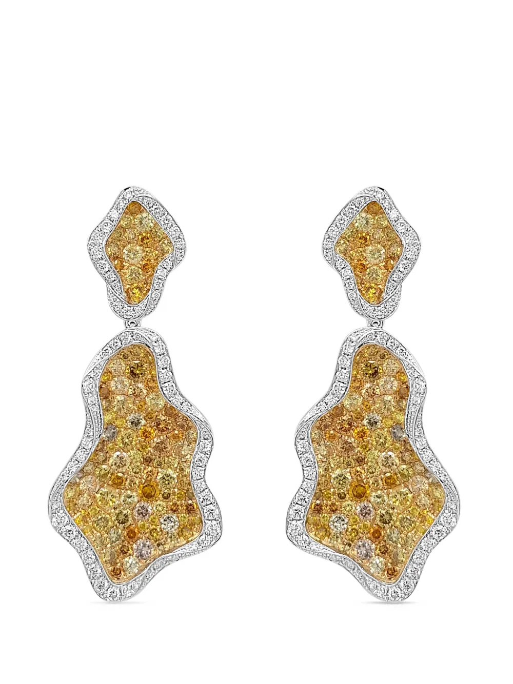 HYT Jewelry asymmetric diamond earrings - Argento