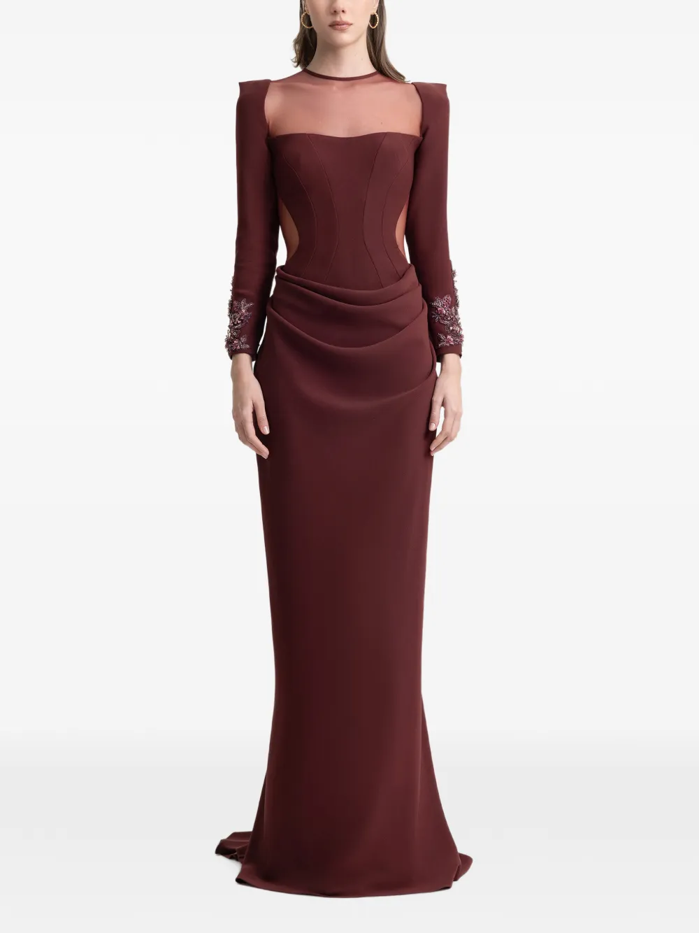 Gemy Maalouf Maxi-jurk met kralen Rood