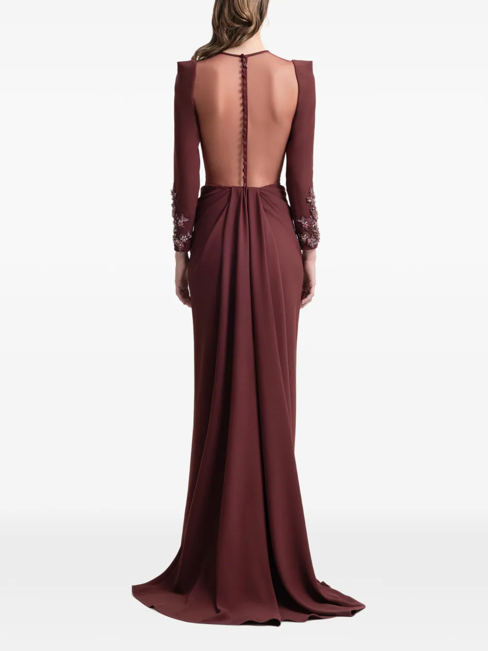 Gemy Maalouf Maxi-jurk met kralen Rood