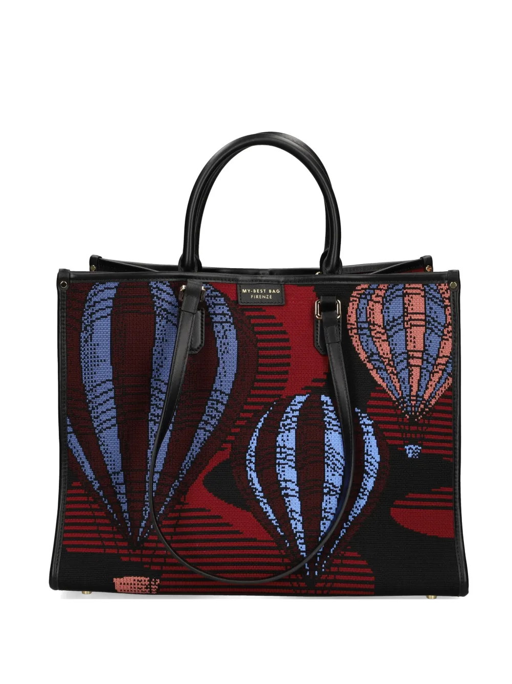 MY BEST BAG balloon-print tote bag - Rosso