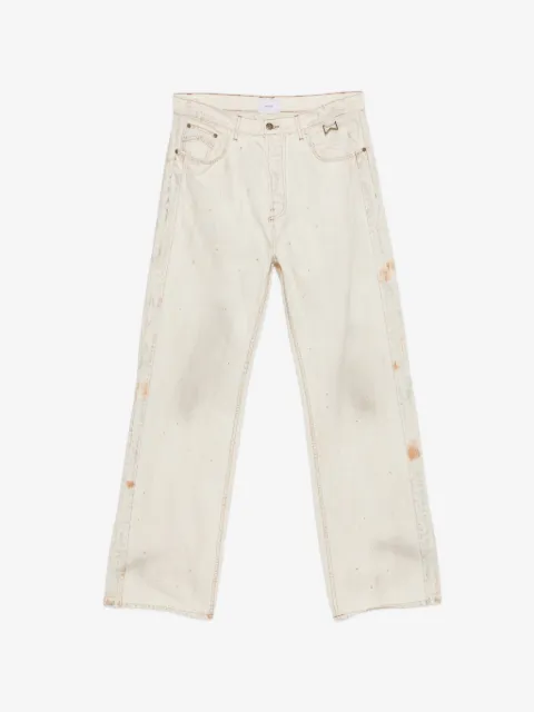 RHUDE jeans rectos con efecto envejecido