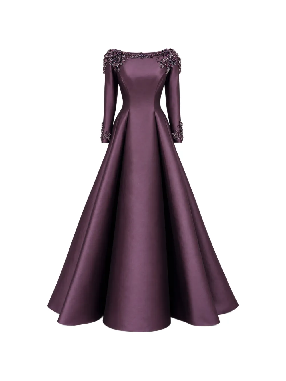 Gemy Maalouf beaded mikado gown - Purple