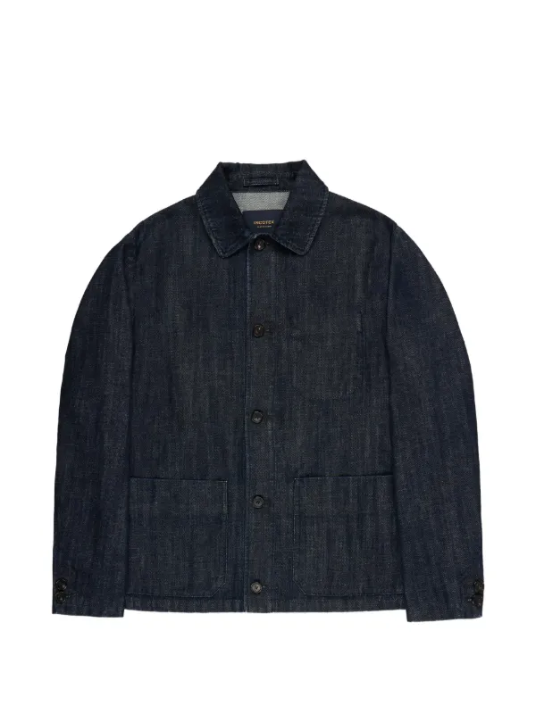 Incotex Patch-pocket Cotton Jacket in Blue