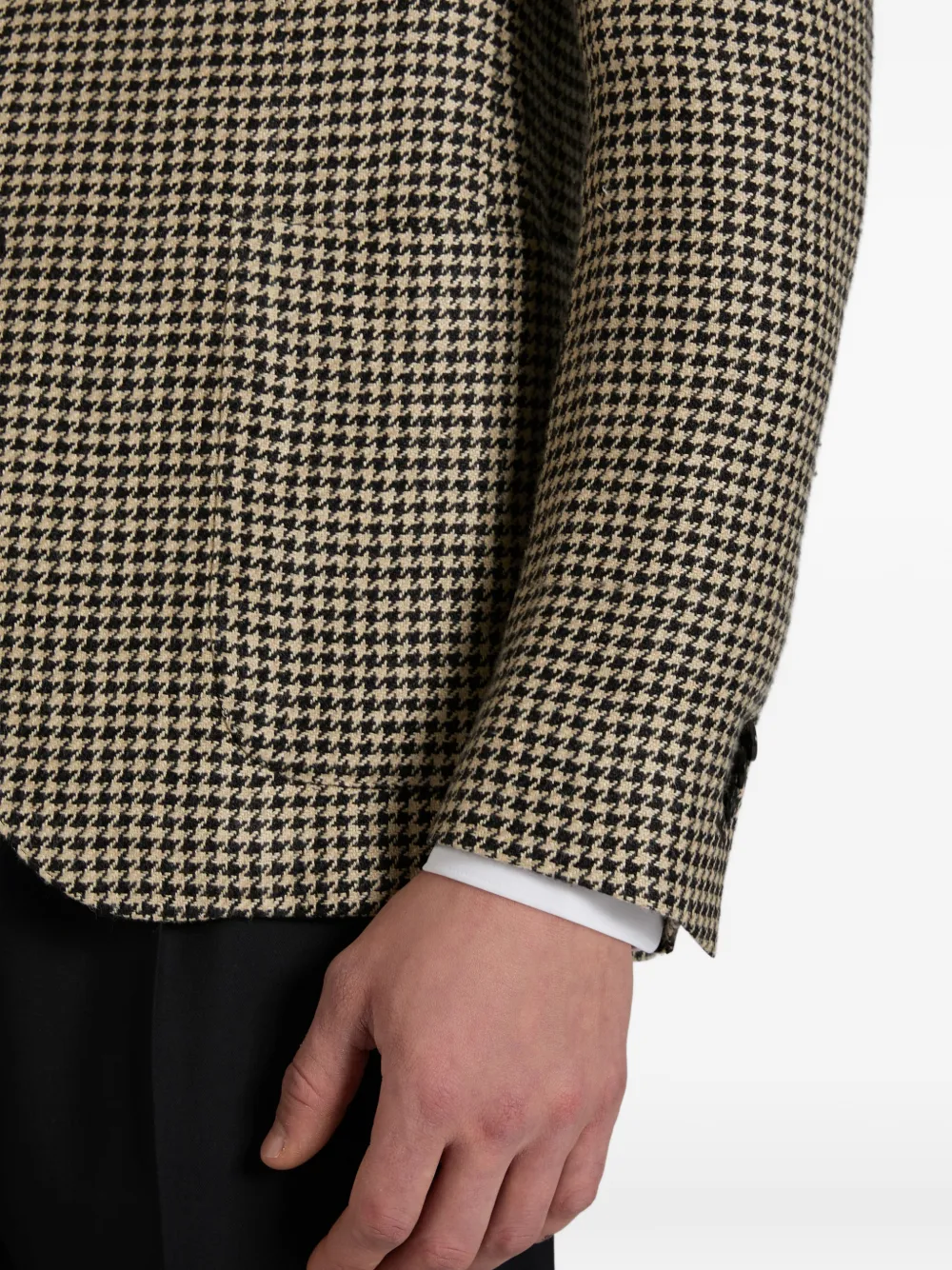 Incotex Blazer met pied-de-poule print Beige
