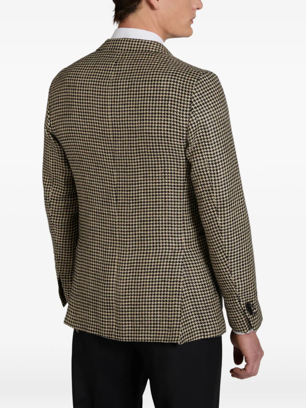 Incotex Blazer met pied-de-poule print Beige