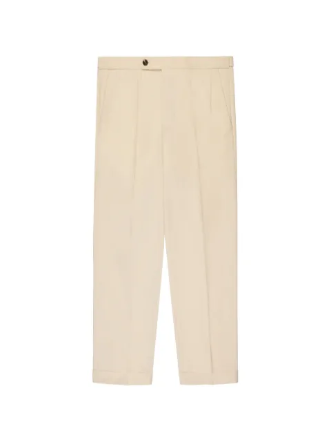 Incotex pleated tapered cotton trousers