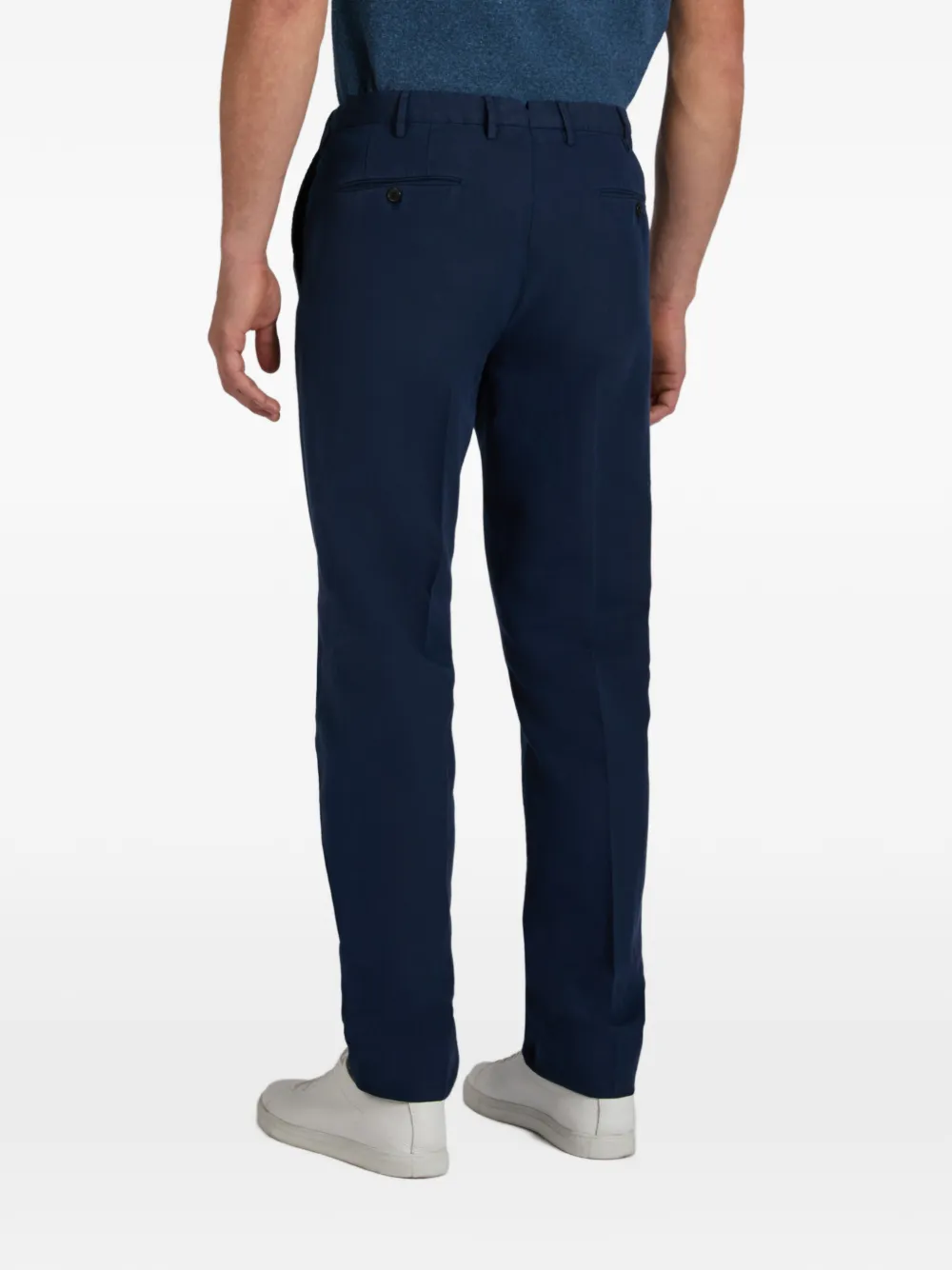 Incotex Broek met riemlussen Blauw