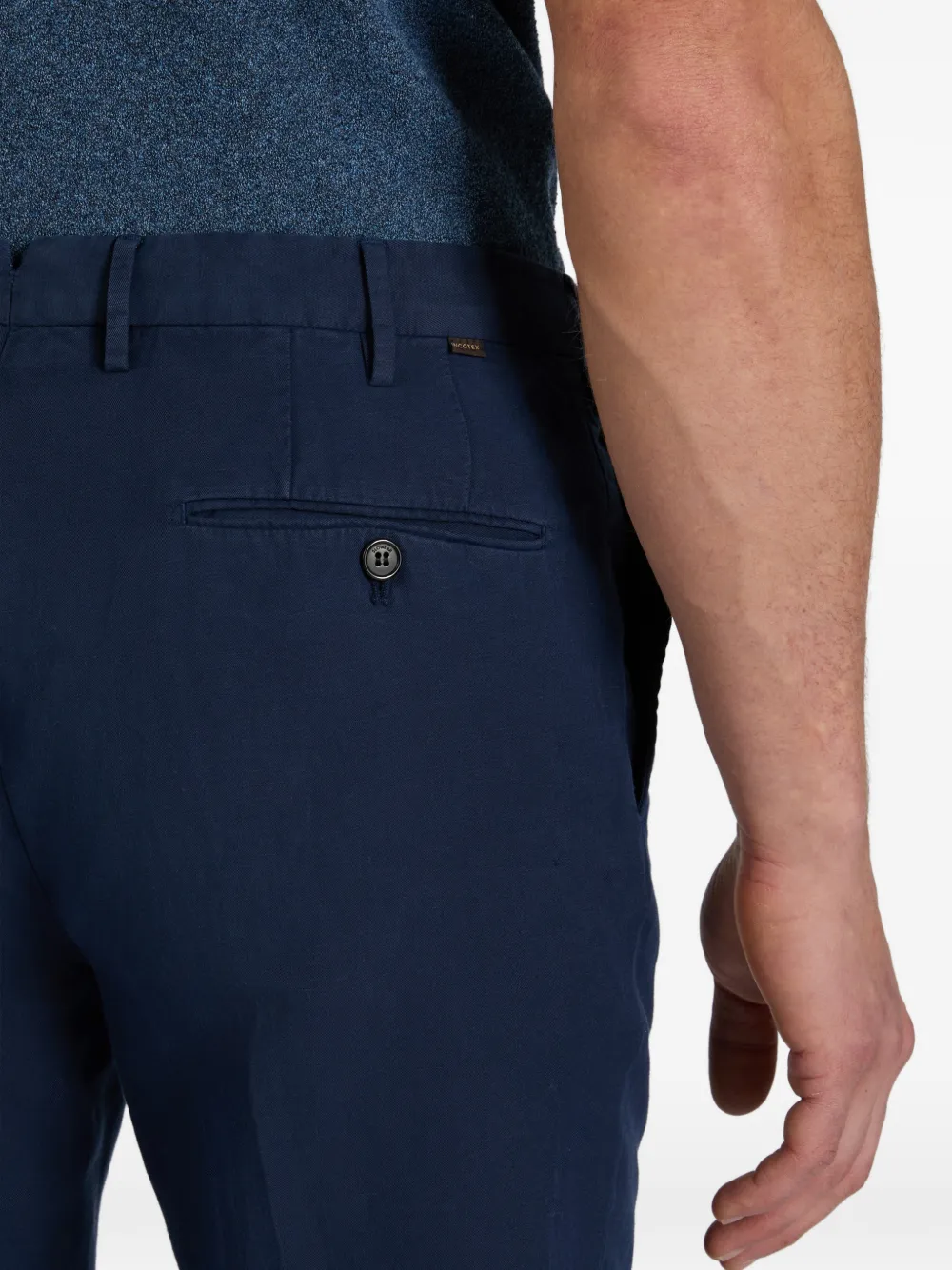 Incotex Broek met riemlussen Blauw