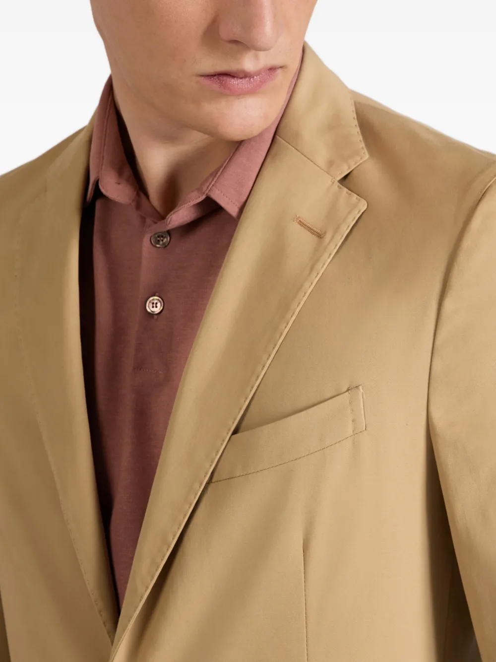 Incotex Blazer met opgestikte zak Beige