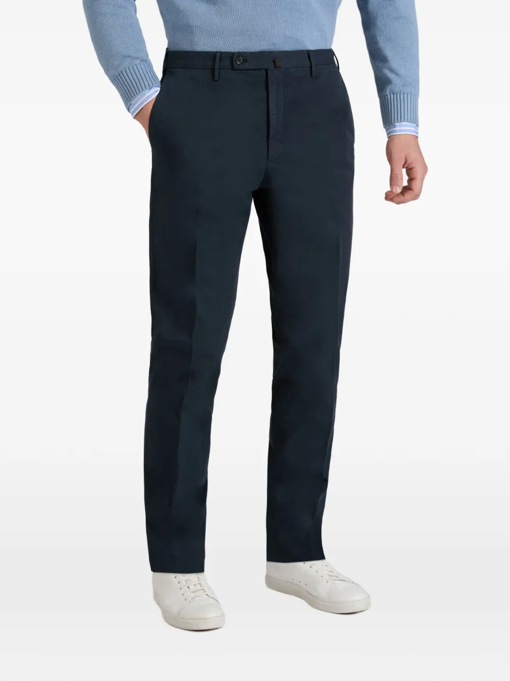 Incotex Broek met knoopsluiting Blauw
