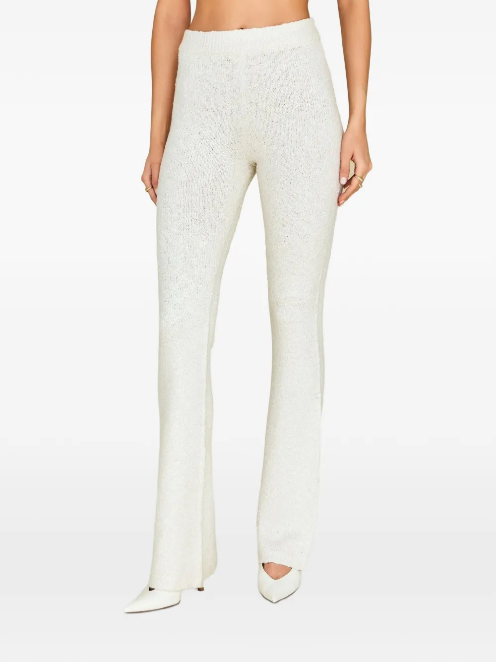 SEROYA elasticated-waistband flared trousers - Weiß