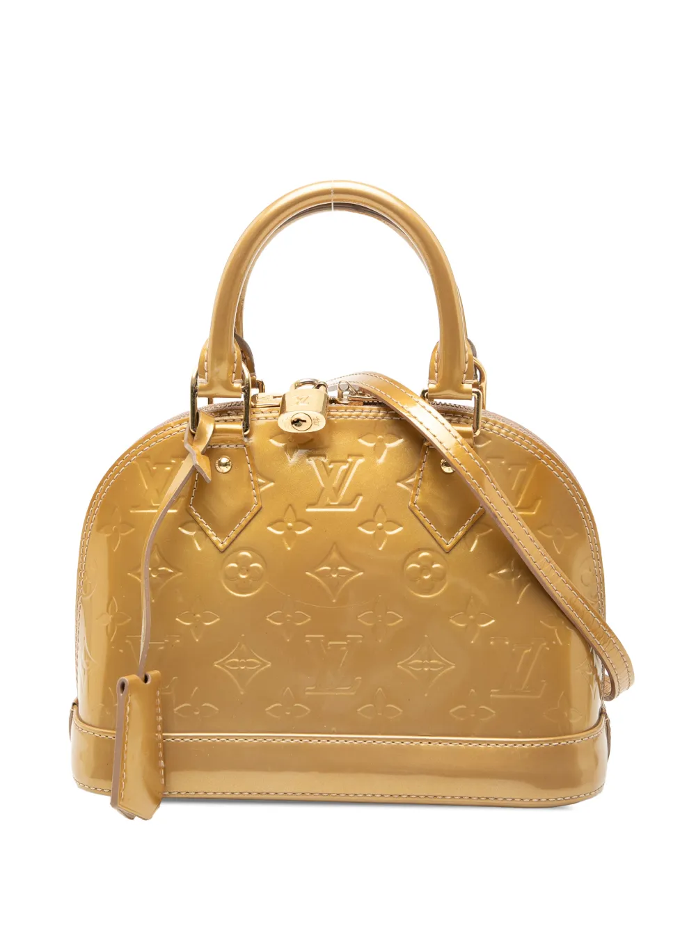 Louis Vuitton Pre-Owned 2012 Monogram Vernis Alma BB satchel - Oro