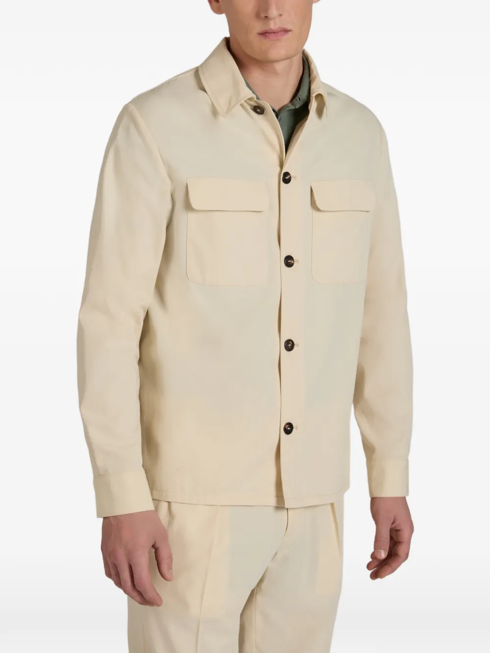  Incotex Flap-pocket Overshirt - Neutrals 