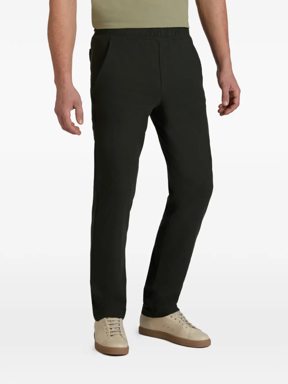 Zanone Elastic-waistband Trousers In Green