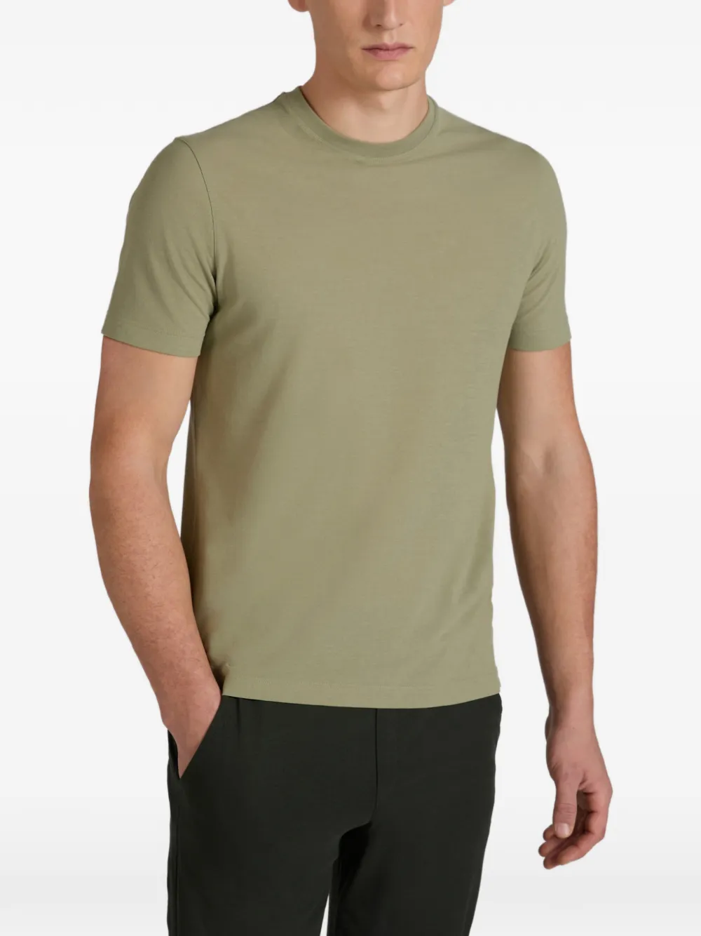 Zanone T-shirt met ronde hals Groen