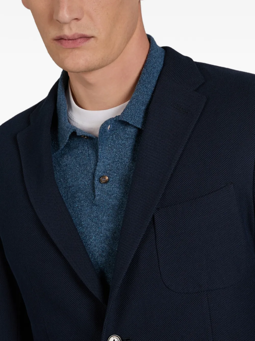 Incotex Ribgebreide blazer Blauw