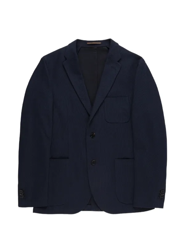 Incotex Rib-knit Blazer in Blue