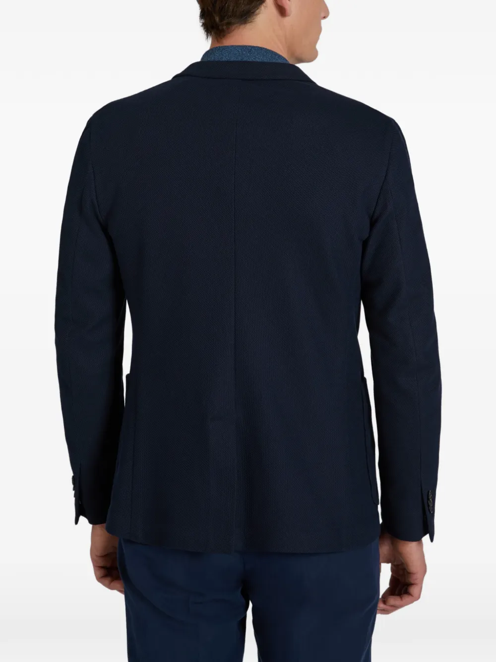 Incotex Ribgebreide blazer Blauw