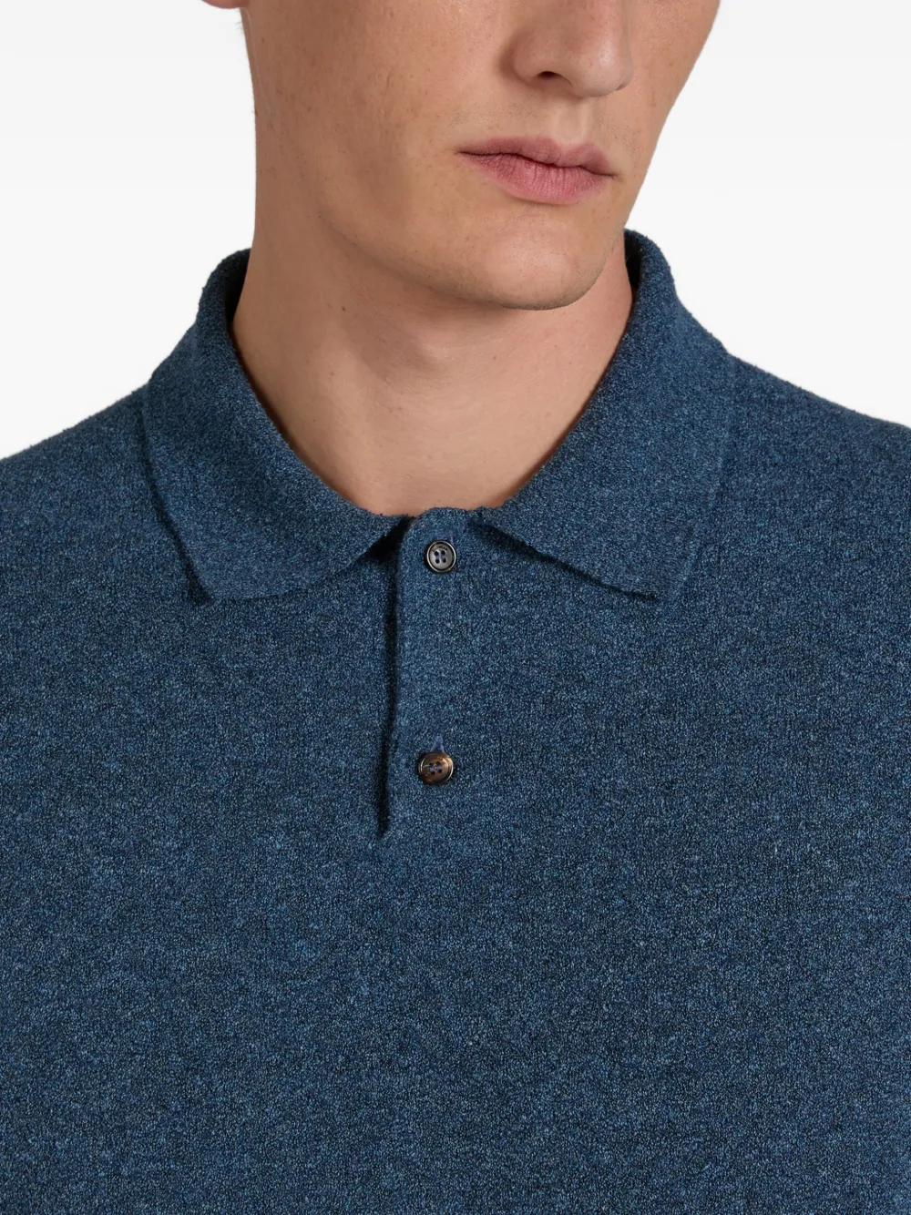 Zanone Bouclé poloshirt Blauw