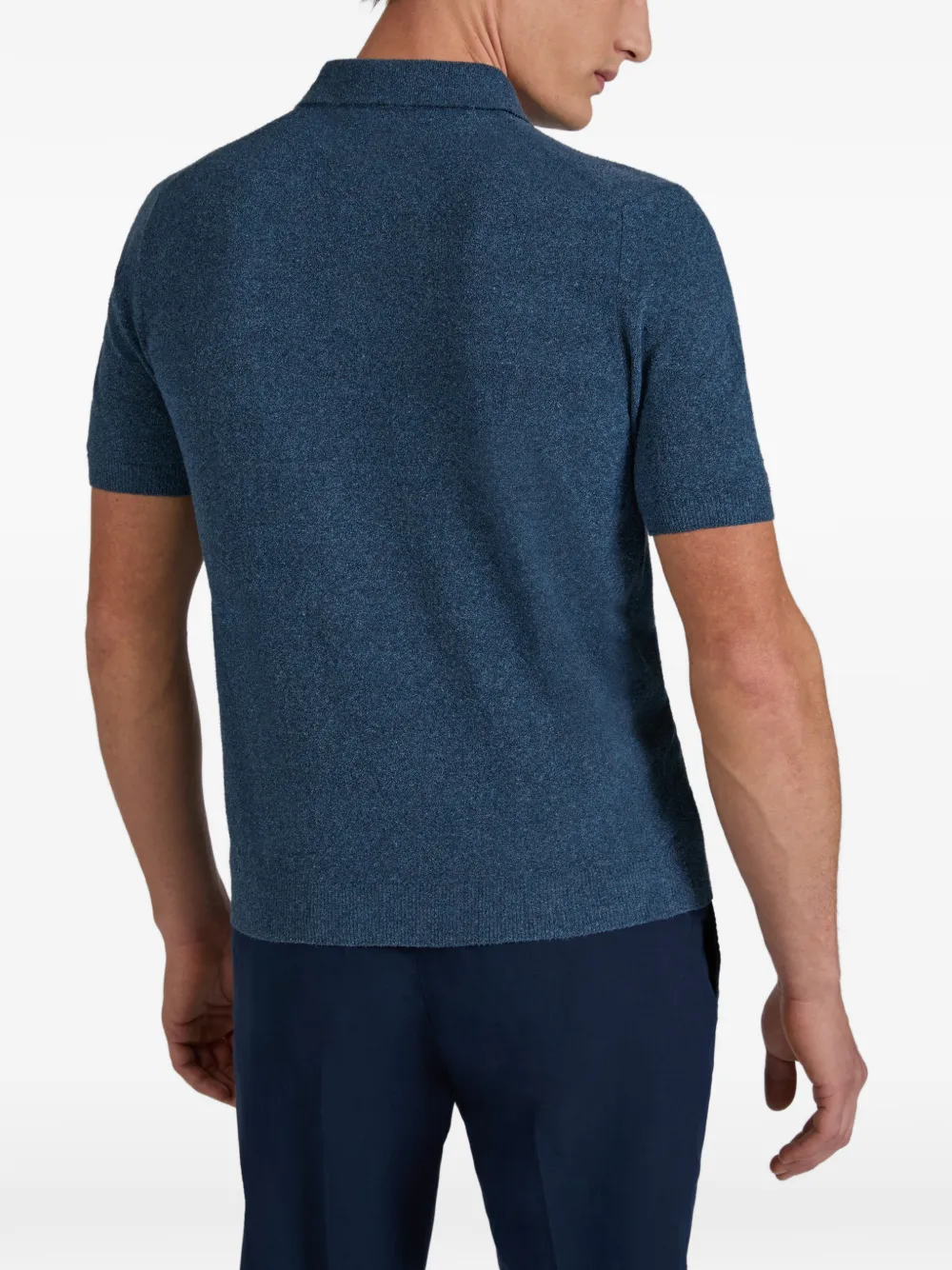 Zanone Bouclé poloshirt Blauw
