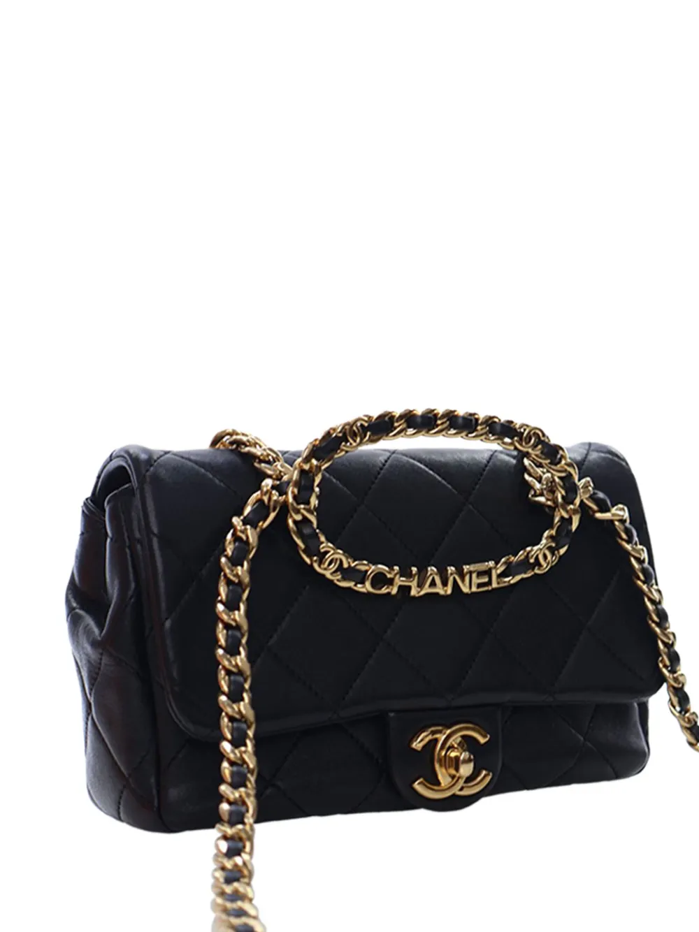 2021-2025 Small Quilted Lambskin Round Top Handle Flap Satchel