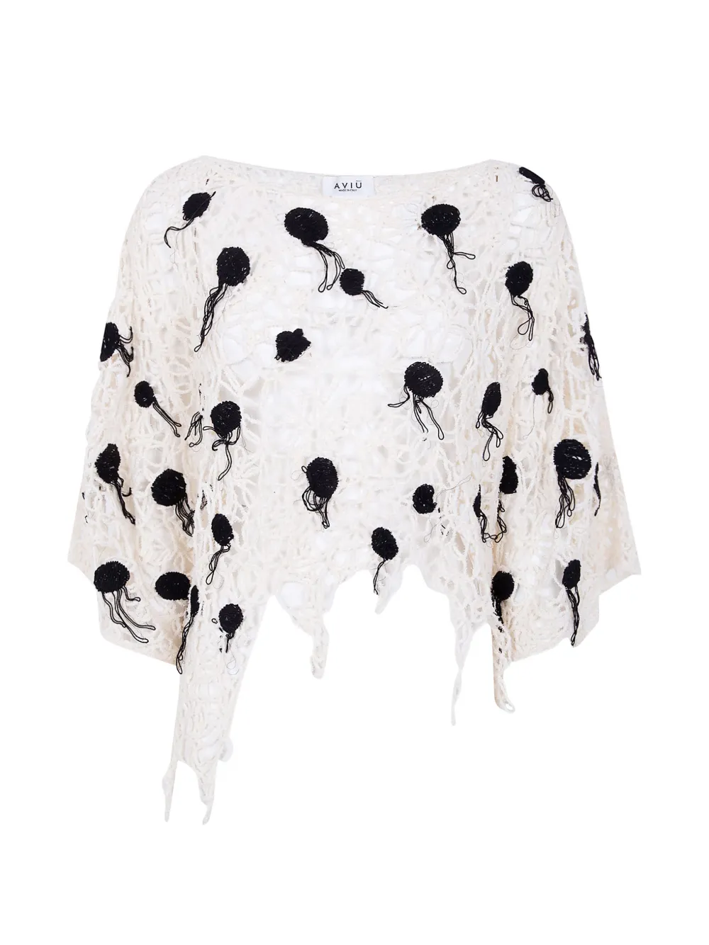 Aviù crochet appliqué blouse - White