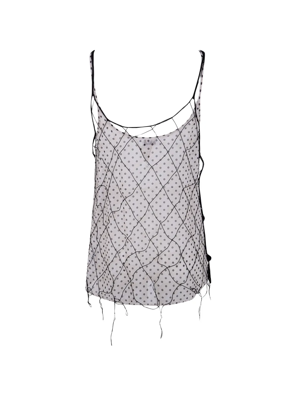  Aviù Polka-dot Lattice Top - White 