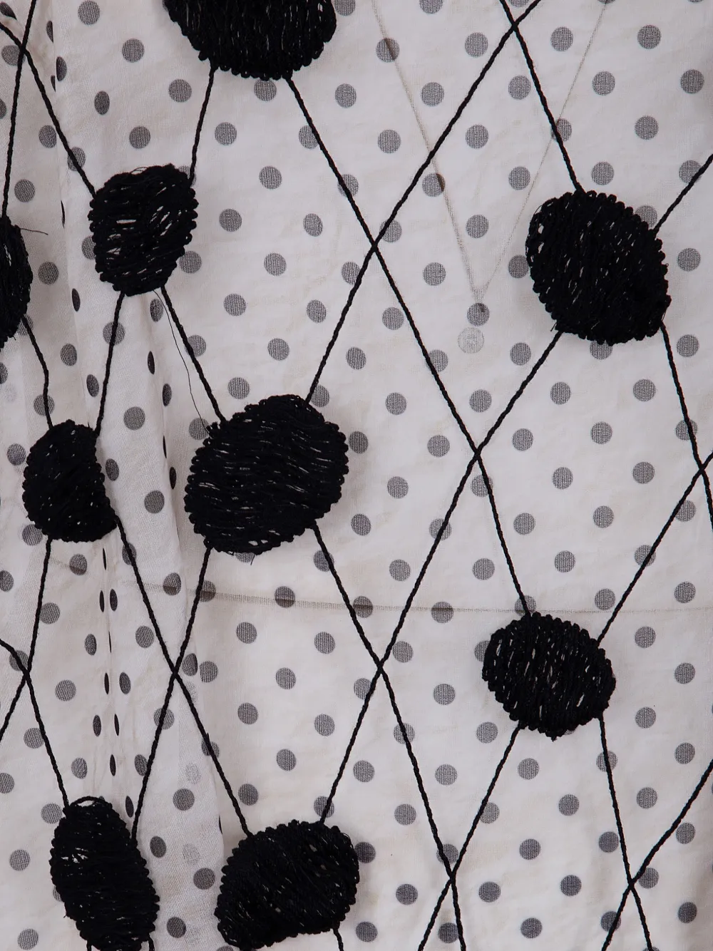  Aviù Polka-dot Lattice Top - White 