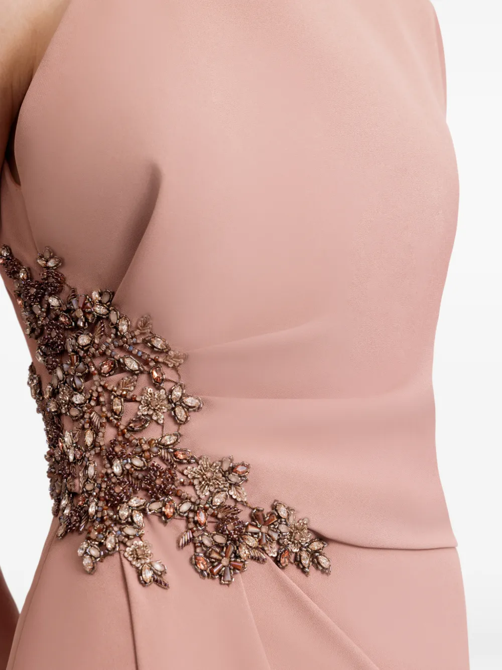 Gemy Maalouf Gedrapeerde maxi-jurk met asymmetrische hals Roze