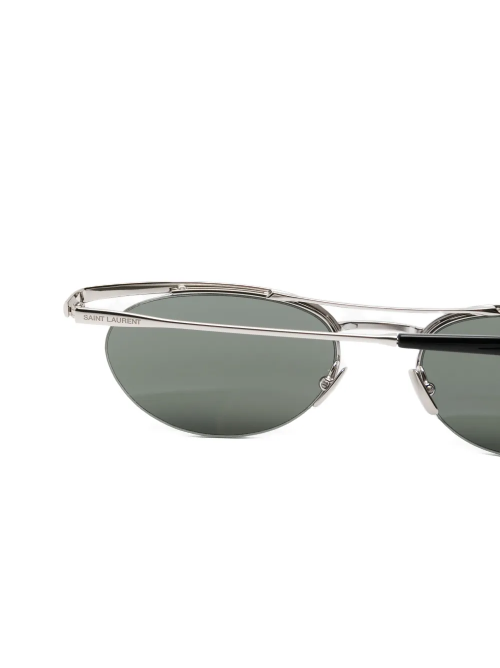 Saint Laurent Eyewear Zonnebril met ovalen montuur Zilver