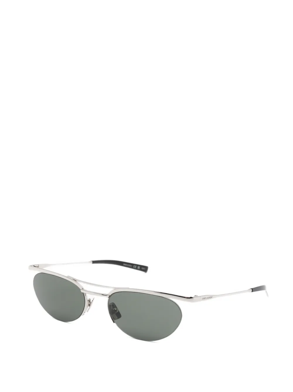 Saint Laurent Eyewear Zonnebril met ovalen montuur Zilver