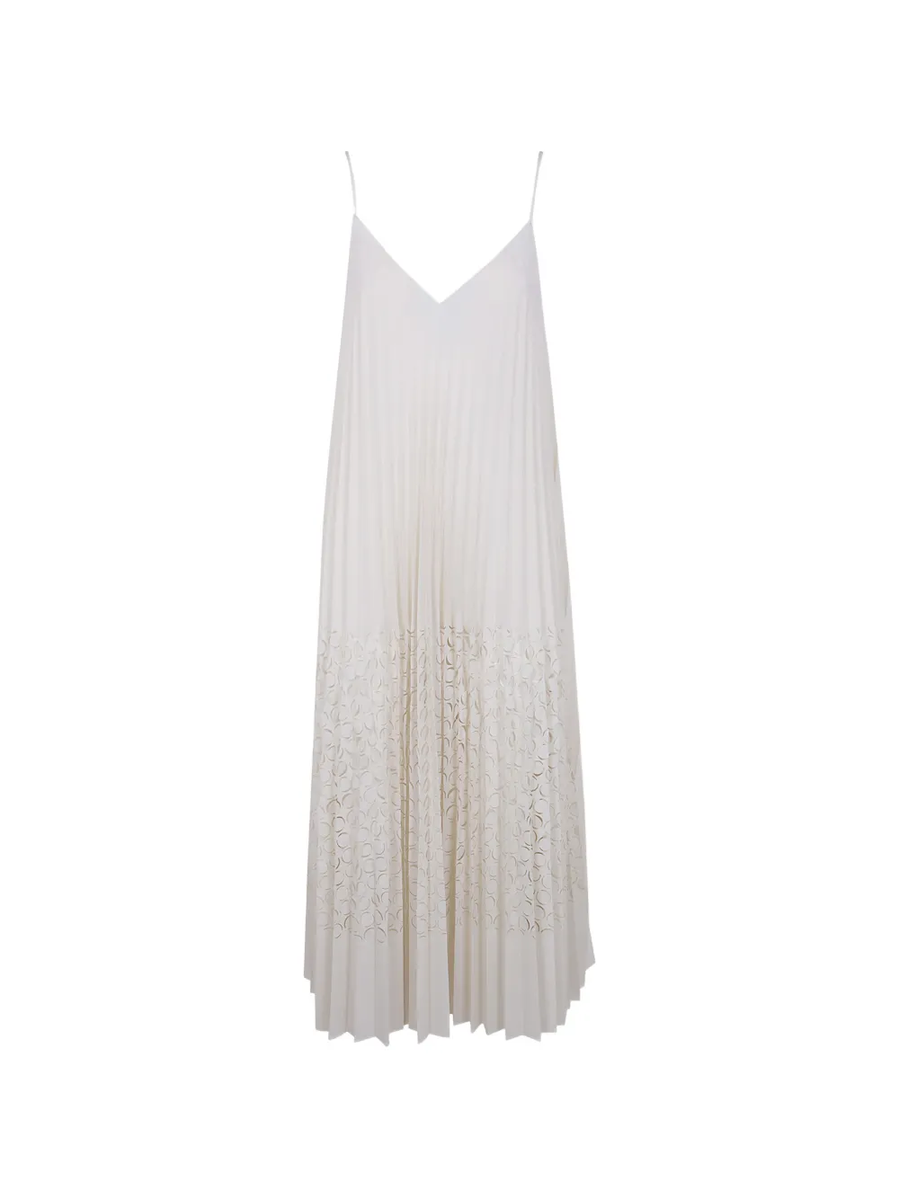 pleated laser-cut maxi dress