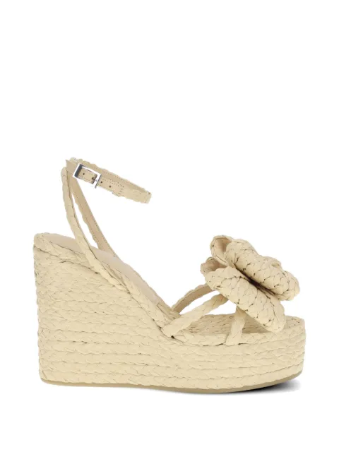 MACH & MACH Le Cadeau braided bow wedge sandals