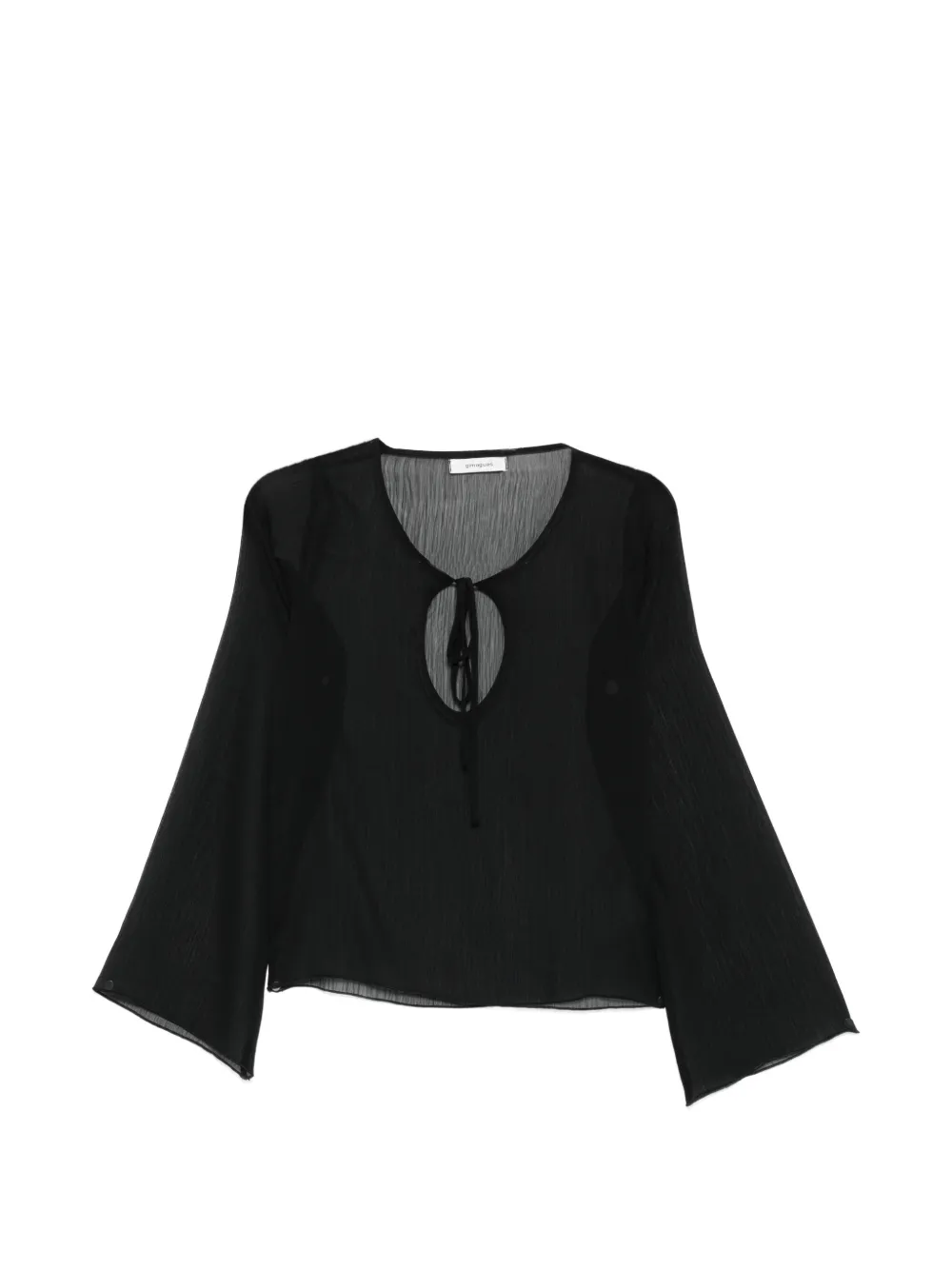 Gimaguas Delia tie-neck long-sleeve top - Nero