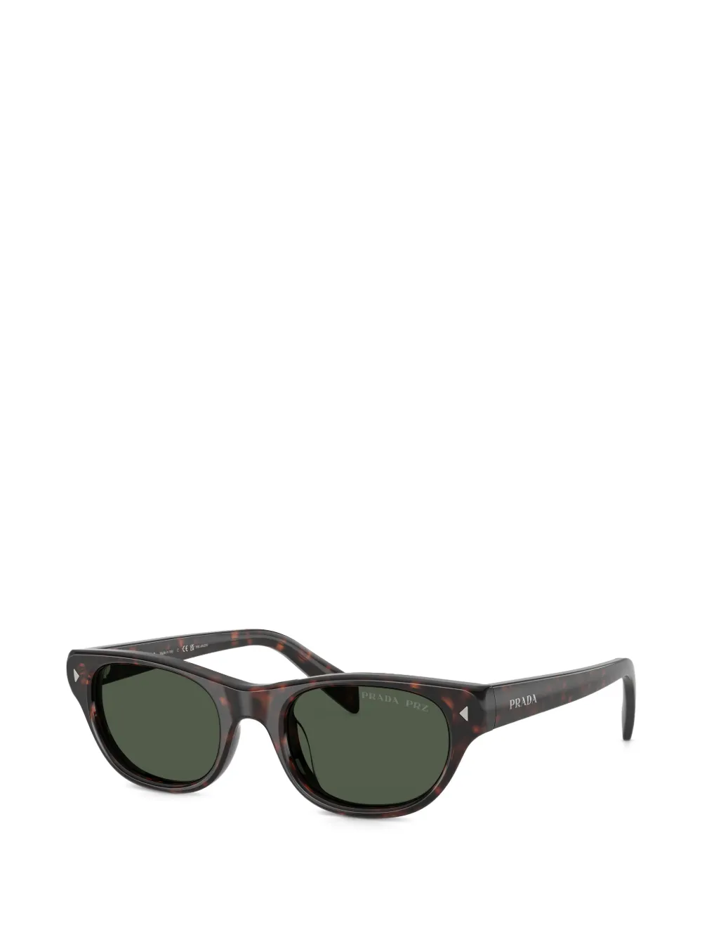 Prada Eyewear Zonnebril met driehoekig detail Bruin