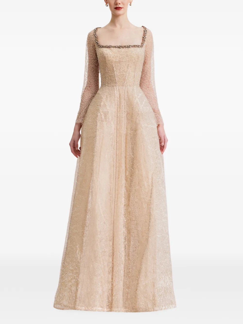 Gemy Maalouf Abito lungo con decorazione - Toni neutri