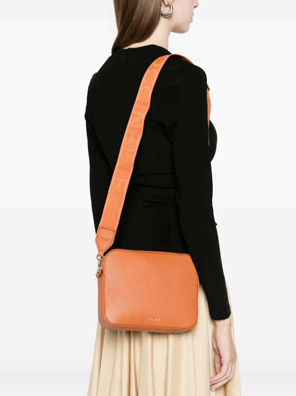 Coccinelle Leren crossbodytas met rits Bruin