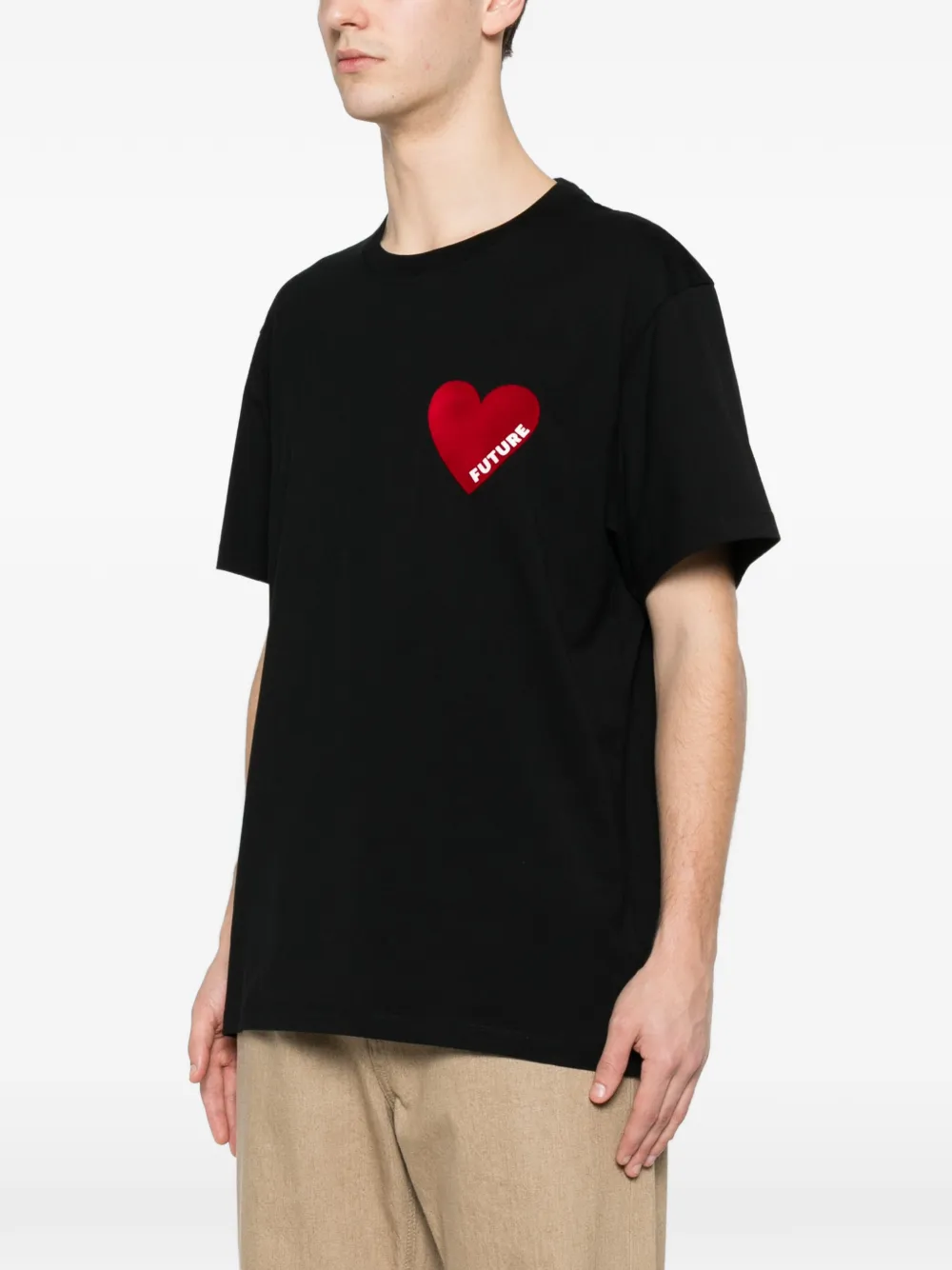 From Future Heart-motif T-shirt - Black 