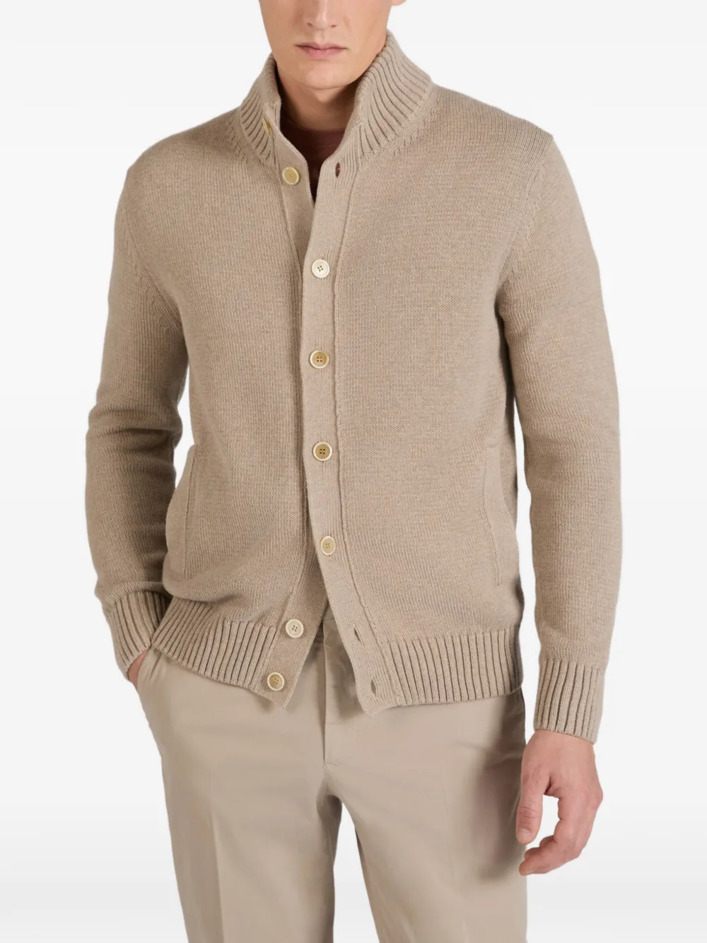  Zanone Buttoned Cardigan - Neutrals 