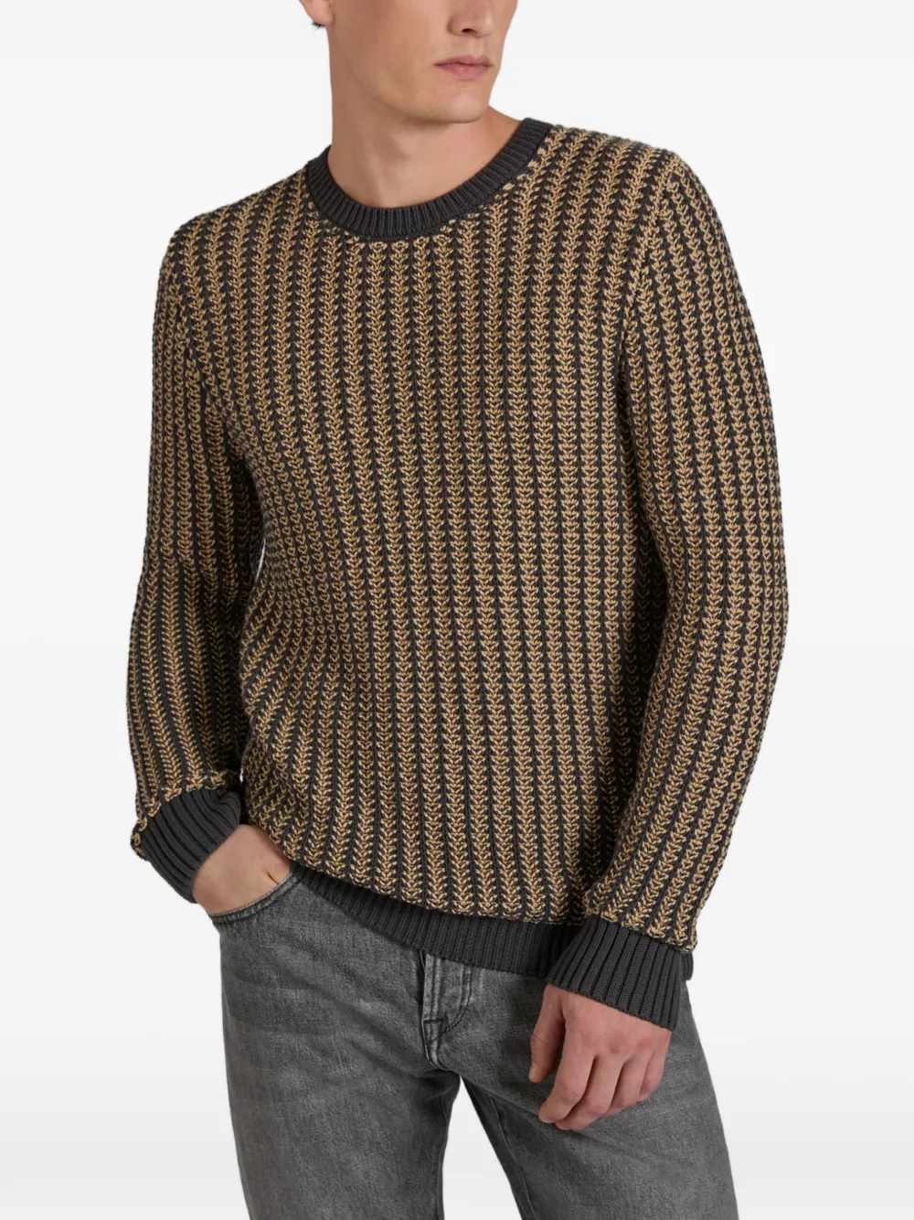  Zanone Crew-neck Ribbed Sweater - Neutrals 