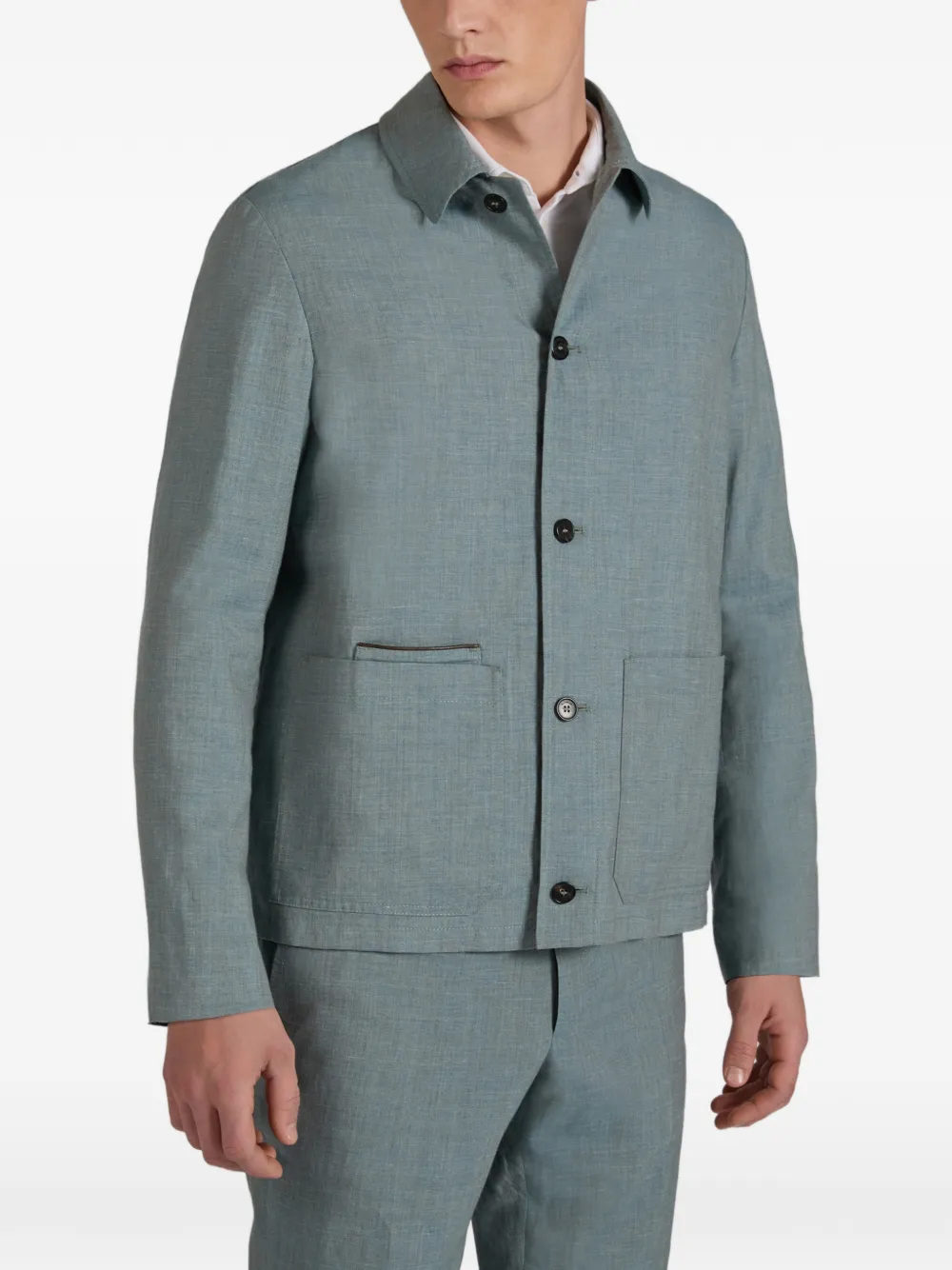  Incotex Buttoned Jacket - Blue 