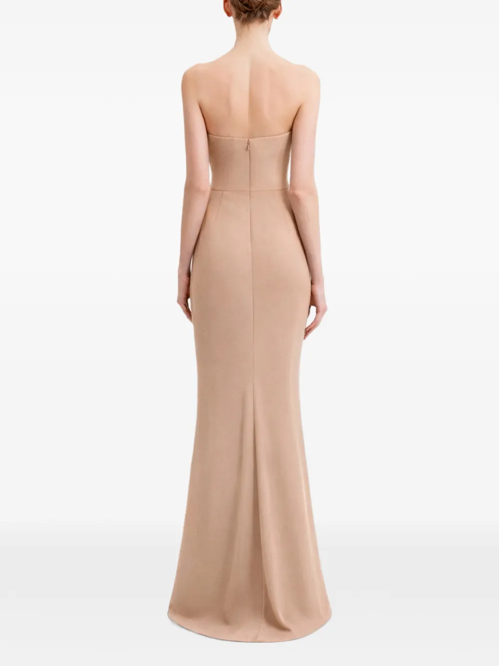 Gemy Maalouf Strapless jurk met verendetail Beige