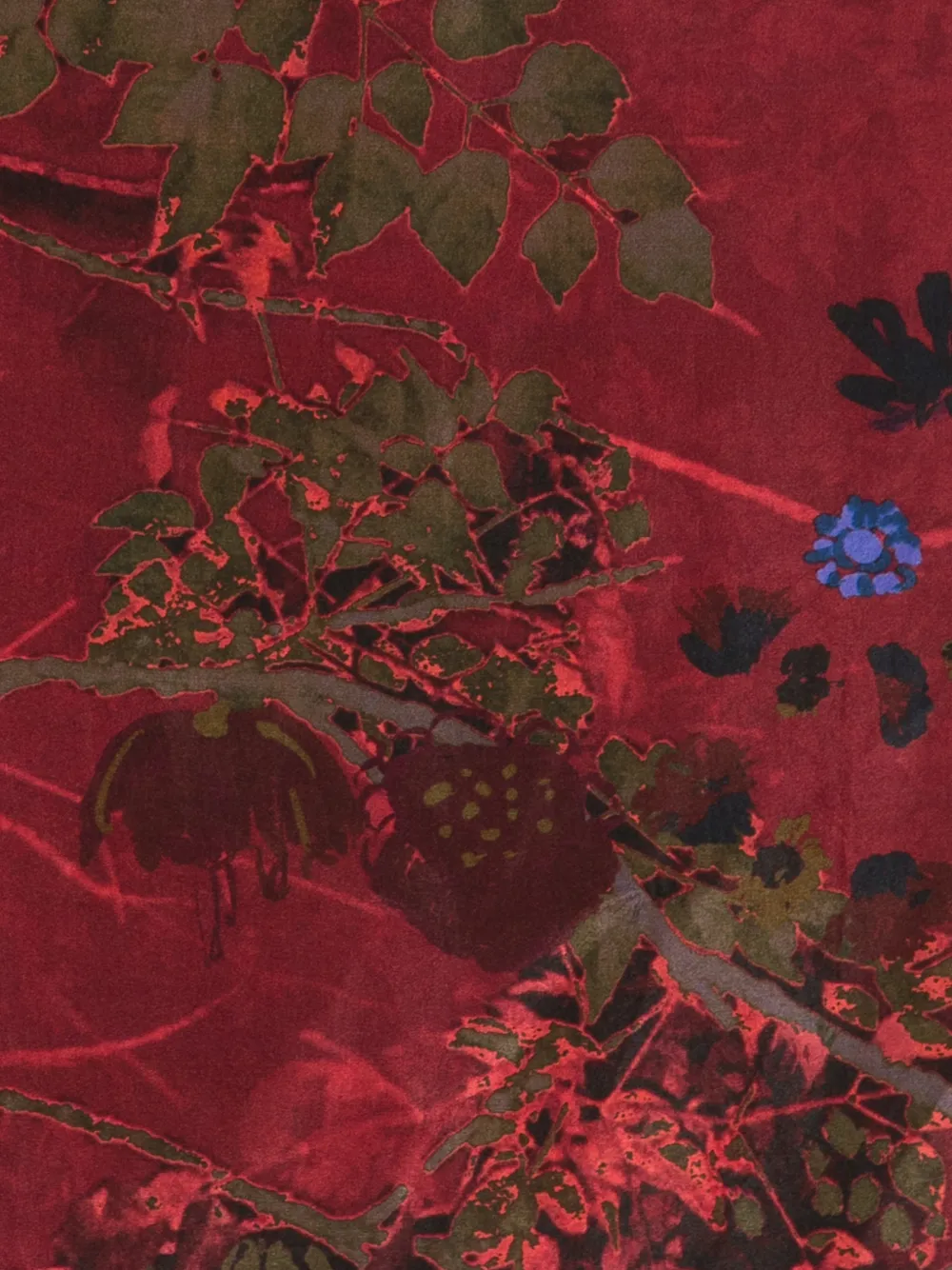  Yavi Floral Silk Scarf (set Of Three) - Red 