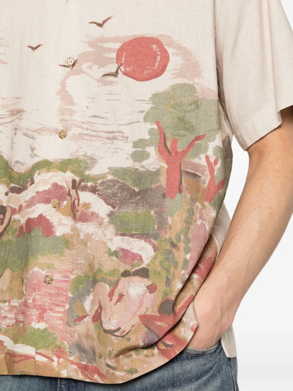 CARNE BOLLENTE Overhemd met print Beige