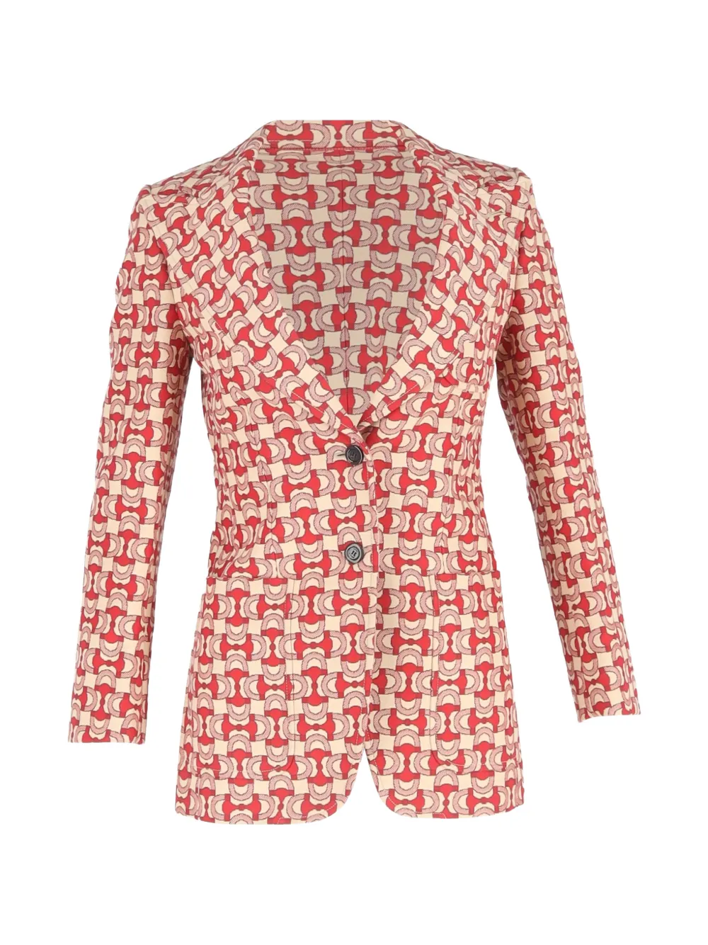 Gucci Pre-Owned Horsebit-print single-breasted blazer - Rosso